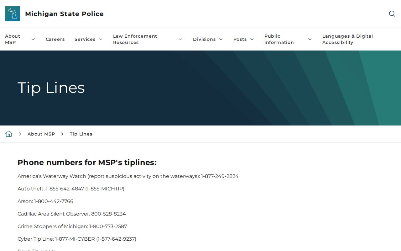 Genesee County most wanted: Michigan State Police official tip lines program page